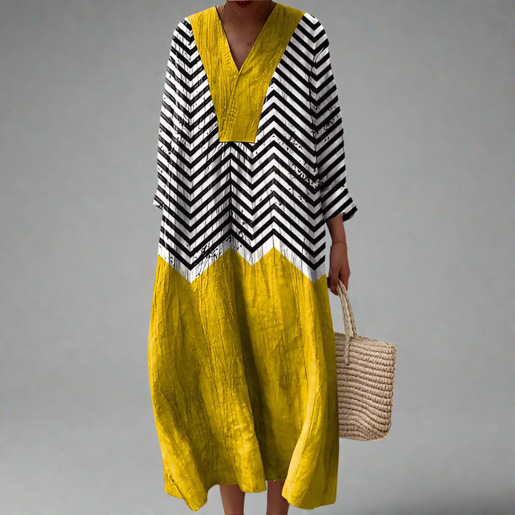 Julia - Vestido Geométrico Elegante